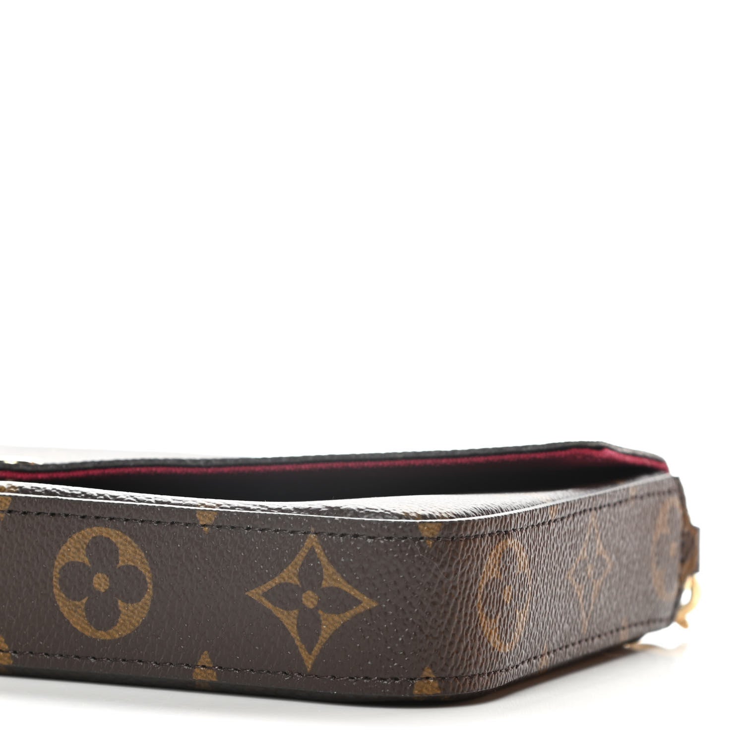Louis Vuitton Monogram Pochette Felicie Chain Wallet Fuchsia 9 of 10