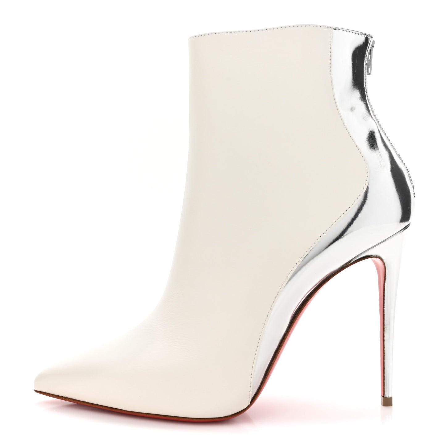 Calfskin Specchio 100 Delicotte Booties 39 Snow Silver