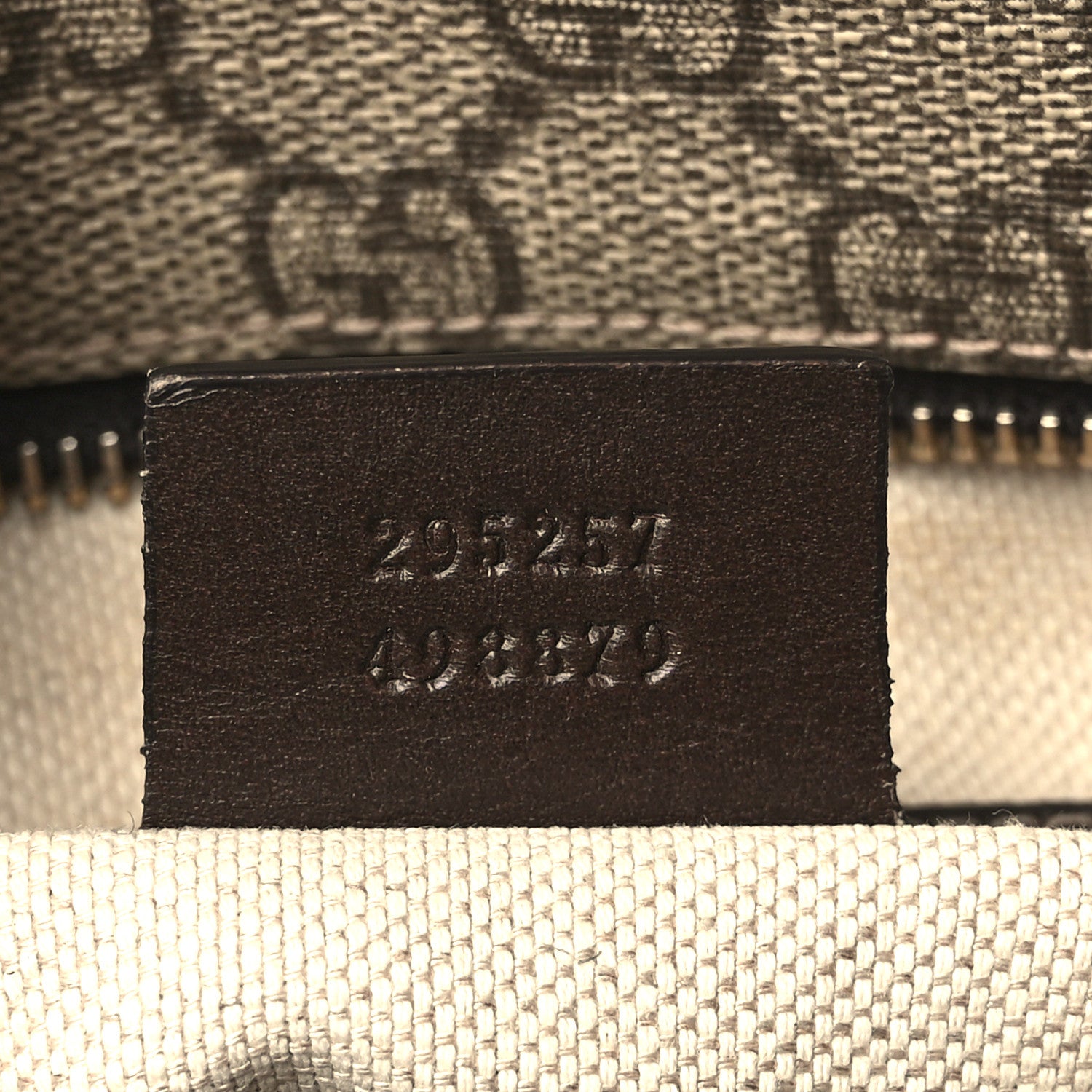 Gucci GG Supreme Monogram Selleria Calfskin Small Flat Side Zip Messenger Bag Beige Ebony Cocoa Dark Chocolate 7 of 11