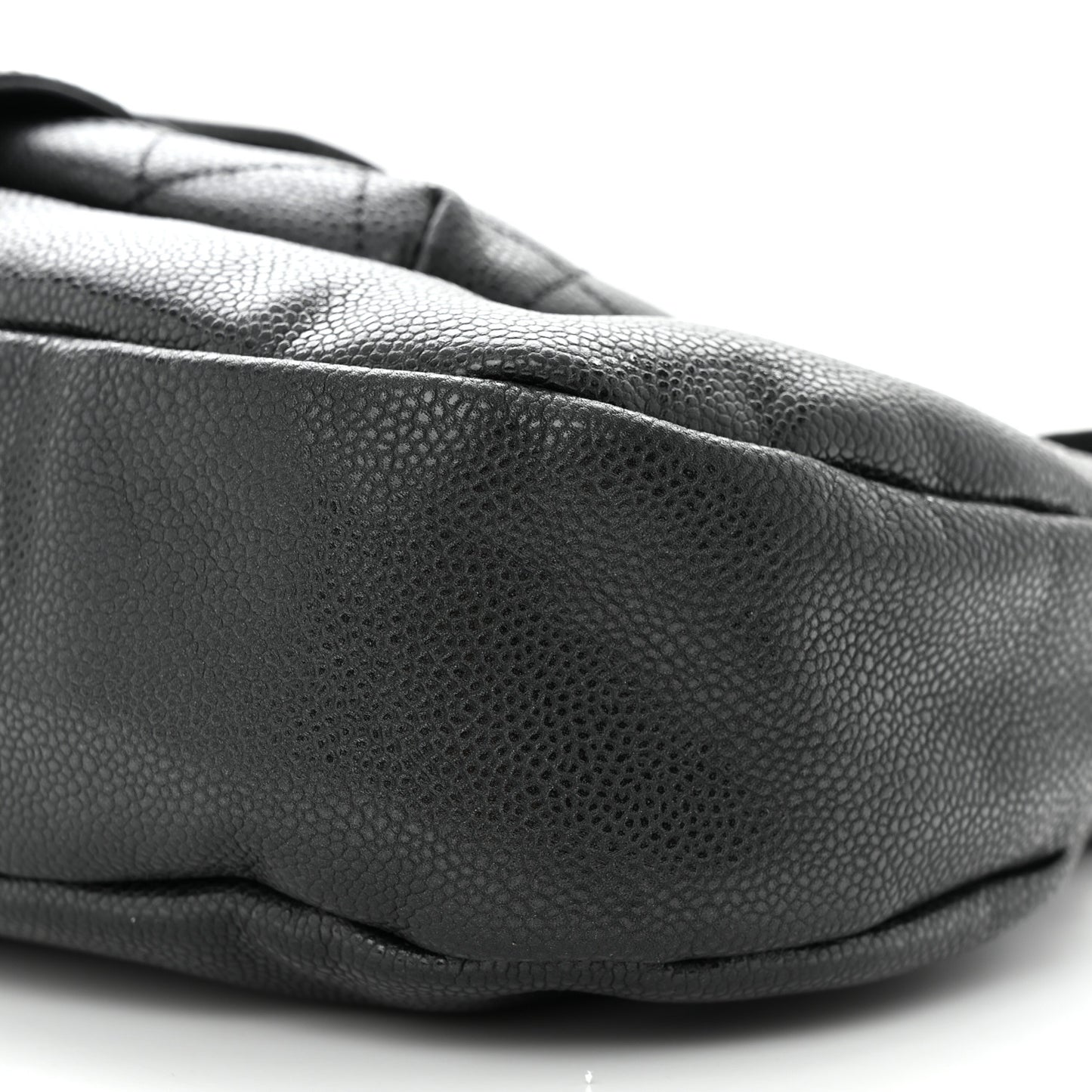 Glazed Caviar Coco Rider Flap Hobo Dark Grey
