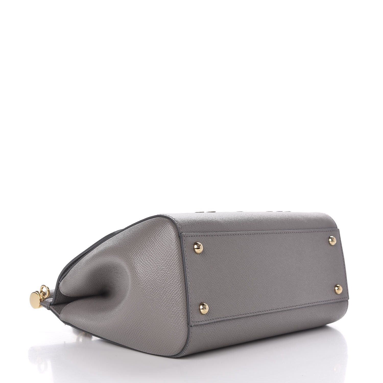 Dolce & Gabbana Dauphine Studded Medium DG Family Patch Miss Sicily Satchel Grey 4 of 10