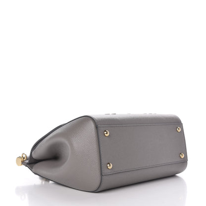 Dolce & Gabbana Dauphine Studded Medium DG Family Patch Miss Sicily Satchel Grey 4 of 10