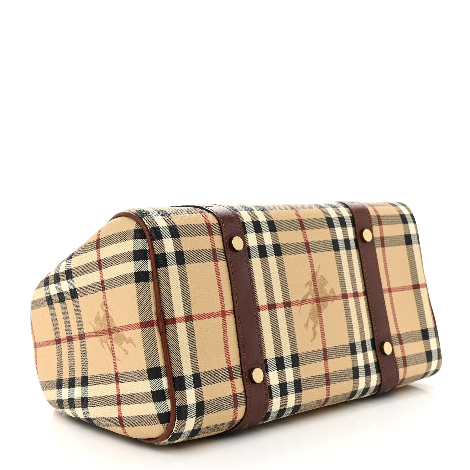 Burberry Haymarket Check Studded Bowler Brown 4 of 11
