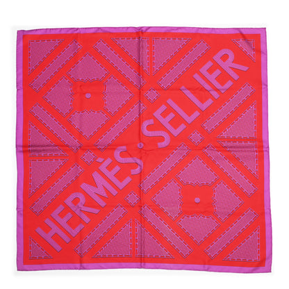 Hermes Silk Sellier Scarf 90 Rouge Violet 1 of 4