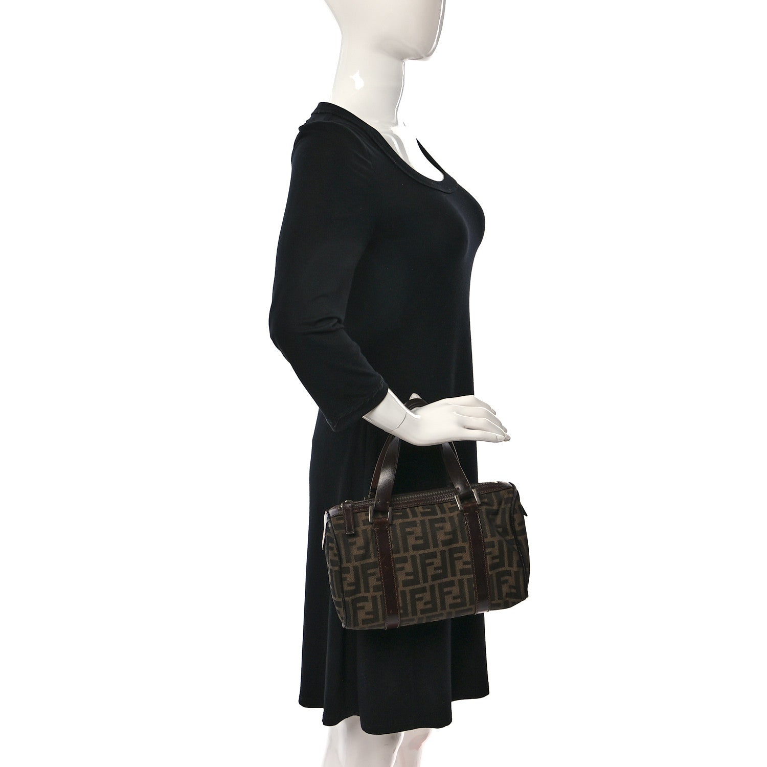 Fendi Zucca Mini Boston Satchel Tobacco 2 of 16