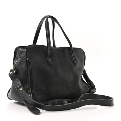 Alexander McQueen Pebbled Calfskin Small Skull Padlock Zip Around Tote Black 3 of 10