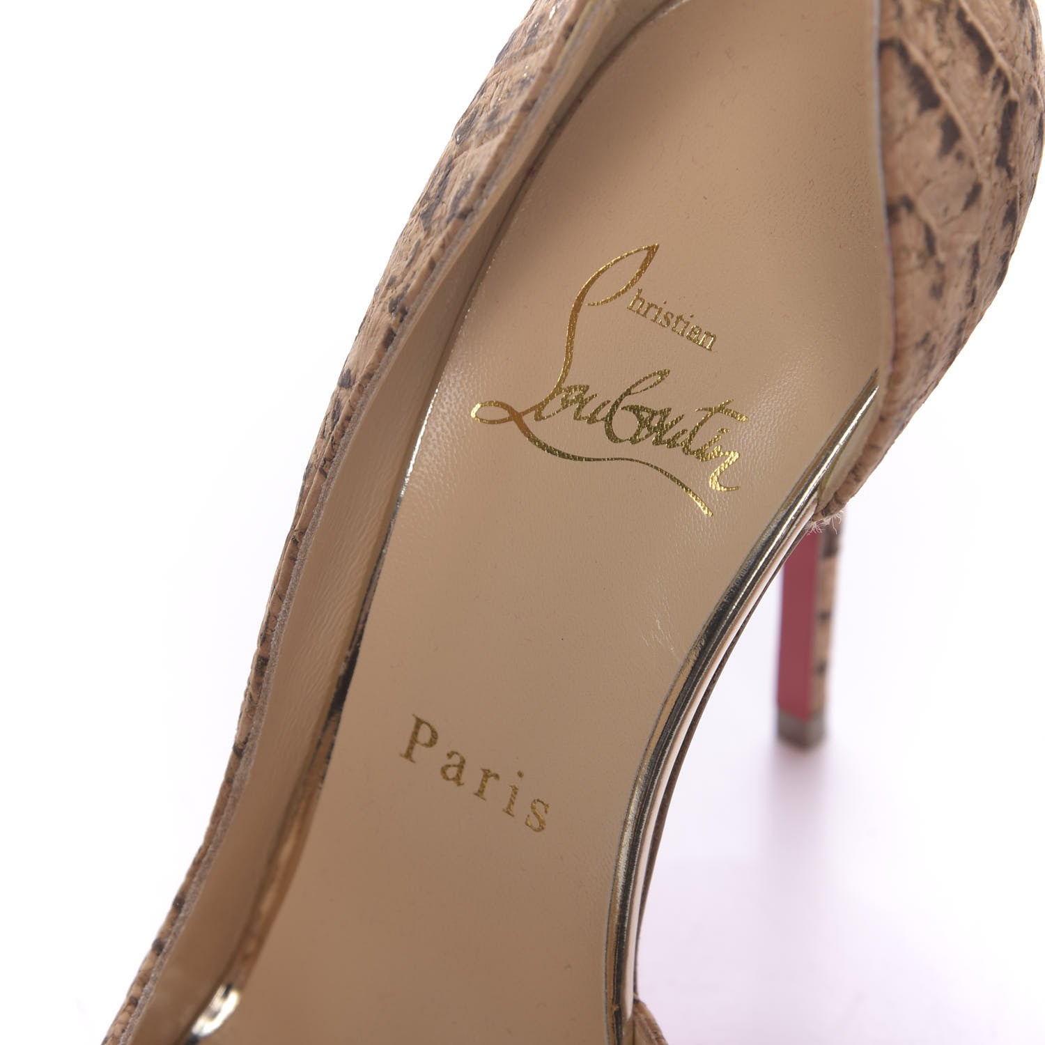 Christian Louboutin Cork Iriza 100 Pumps 37.5 Light Gold 6 of 7