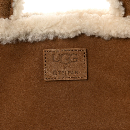 Telfar X UGG Suede Shearling Medium Shopping Bag Chestnut 7 of 9