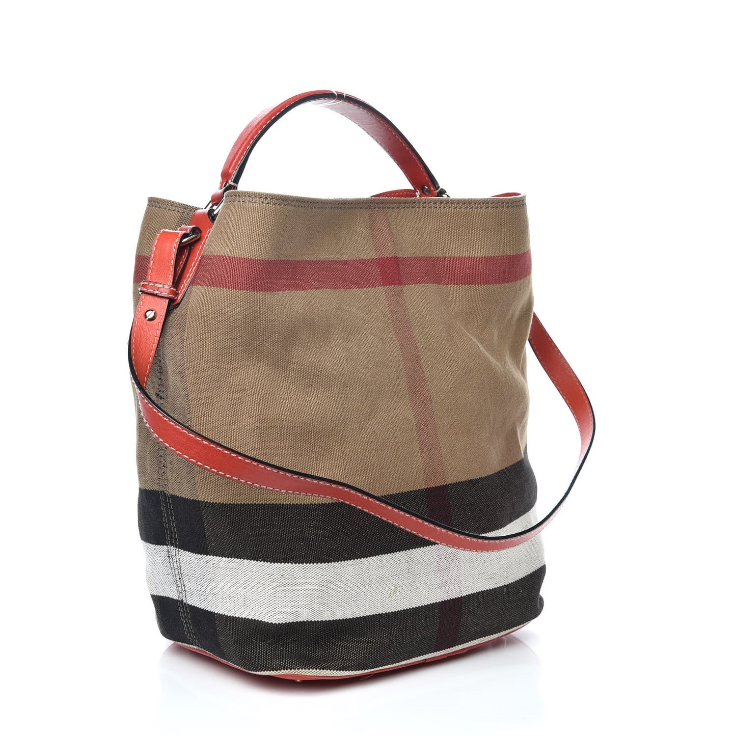 Canvas Mega Check Medium Ashby Hobo Cadmium Red