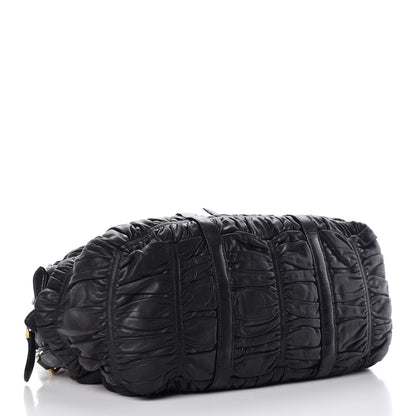 Prada Nappa Gaufre Dome Satchel Black 4 of 10