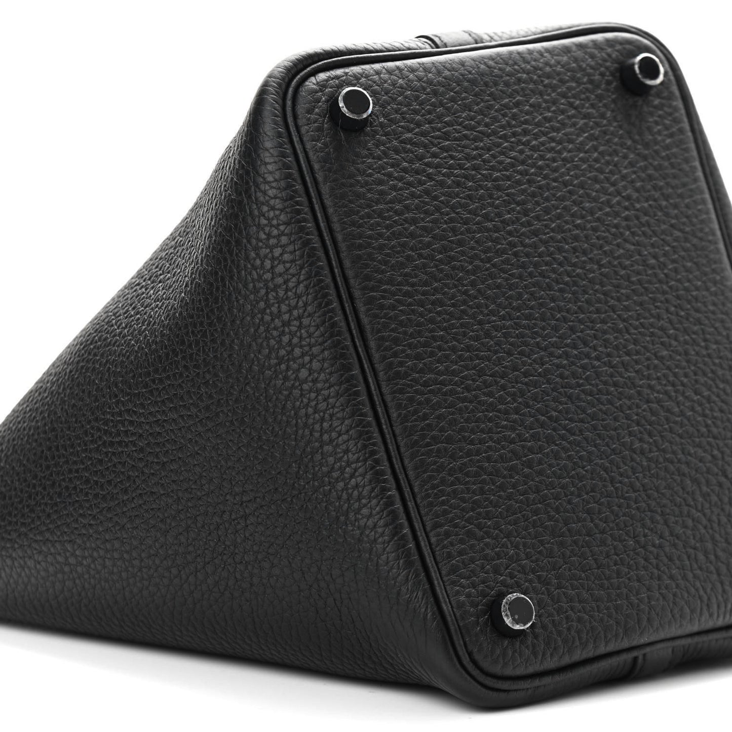 Taurillon Clemence Monochrome Picotin Lock 18 PM Black