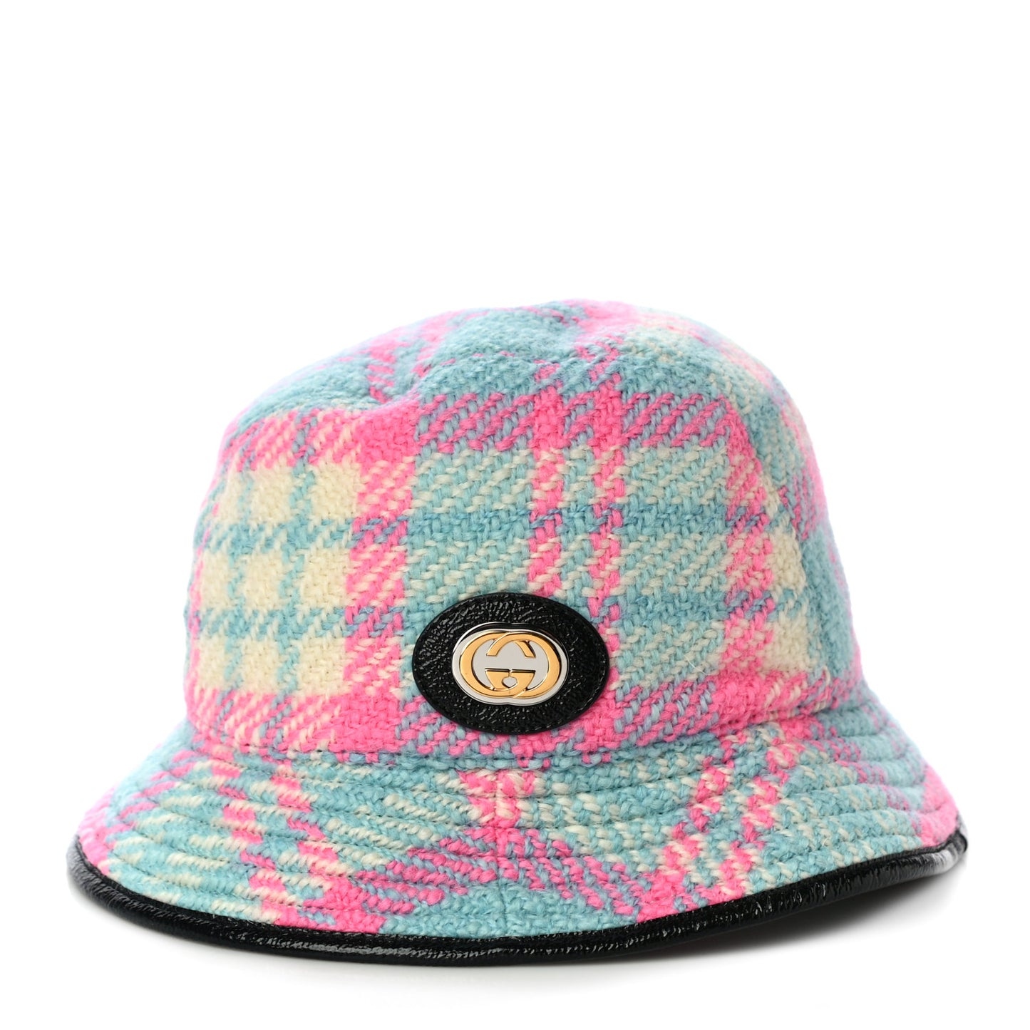 Vintage Tweed Check Bucket Hat XS Pastel