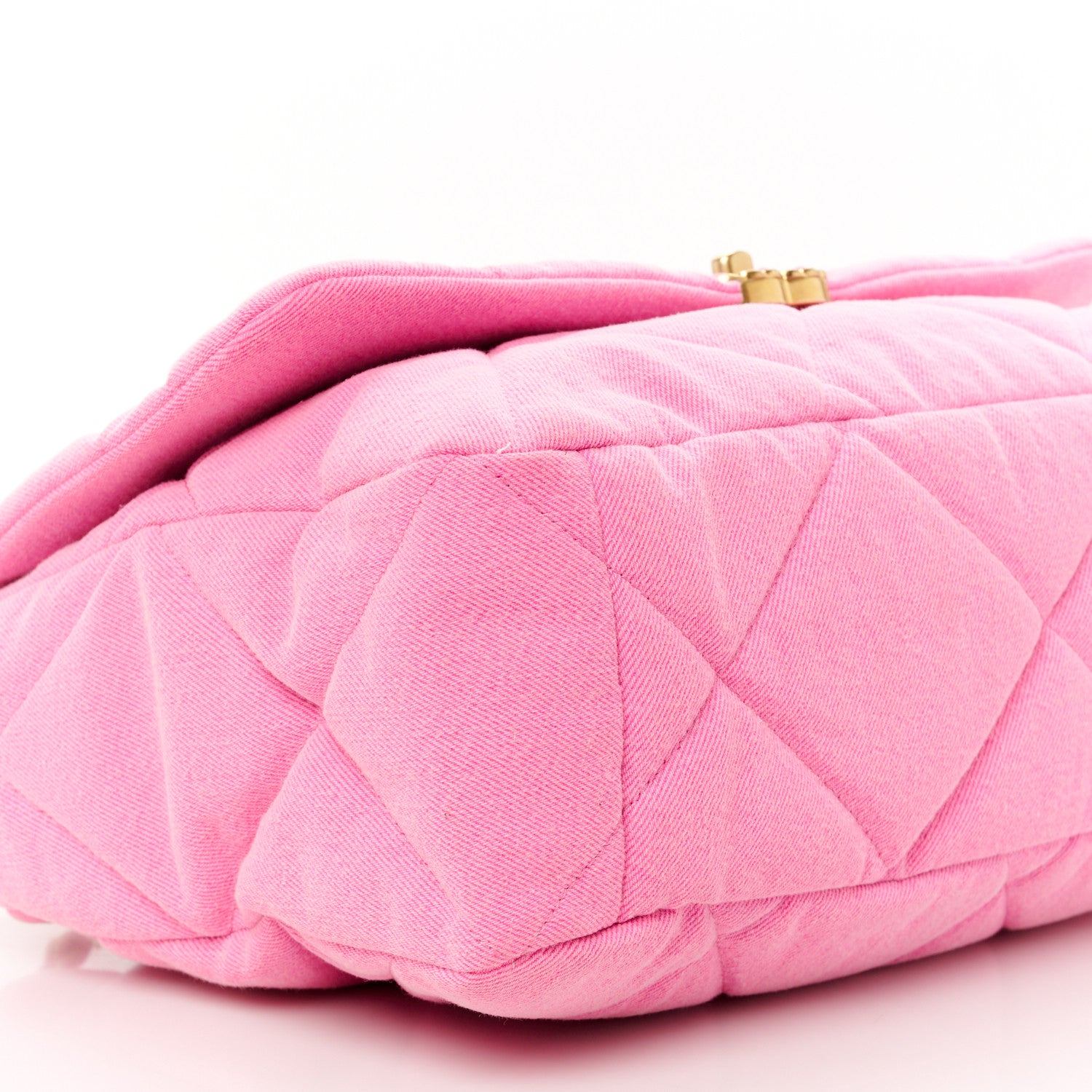 Chanel Denim Quilted Maxi Chanel 19 Flap Neon Pink 9 of 11