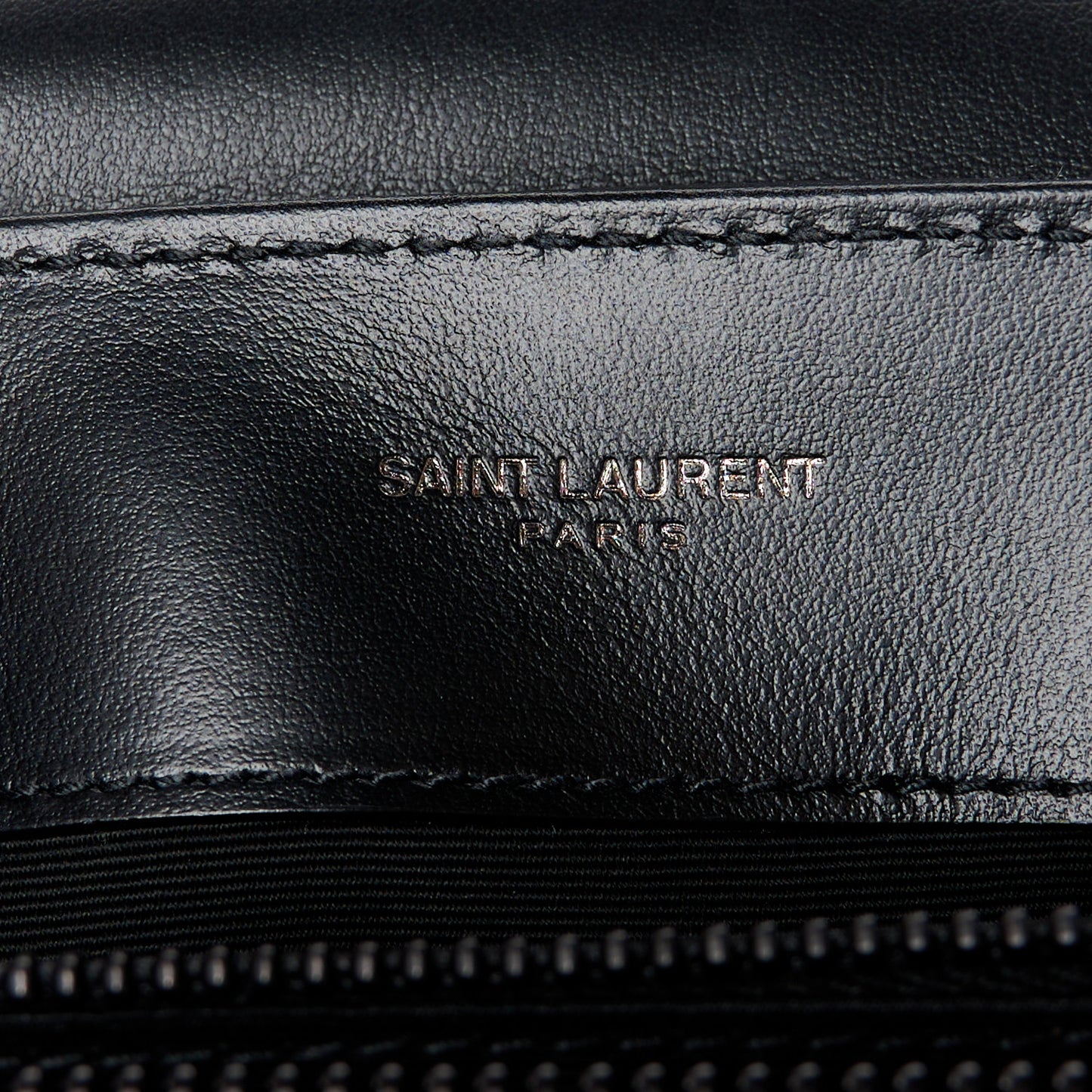 Calfskin Y Quilted Monogram Monochrome Small Loulou Chain Satchel Black