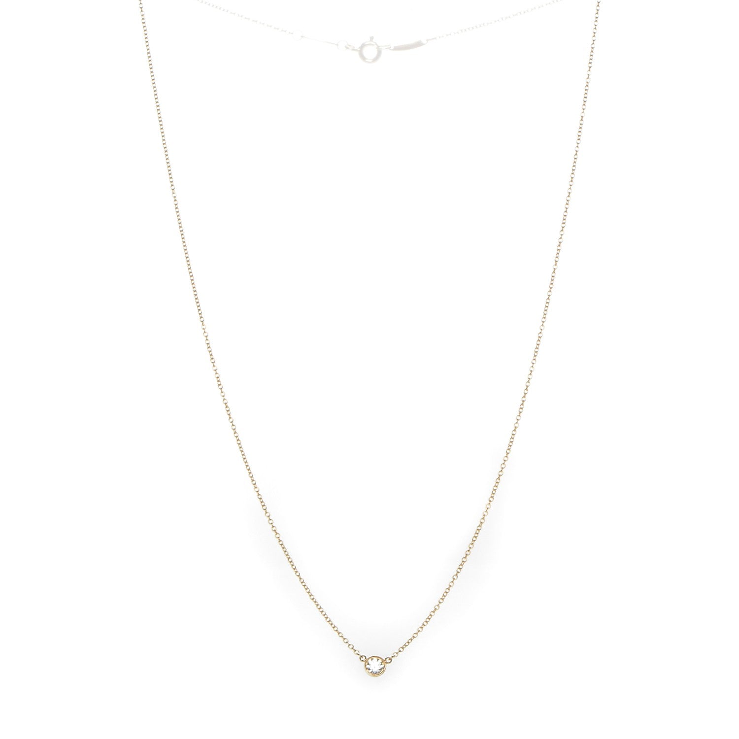 Tiffany 18K Yellow Gold Diamond .24ct Elsa Peretti Diamonds by the Yard Pendant Necklace 4 of 7