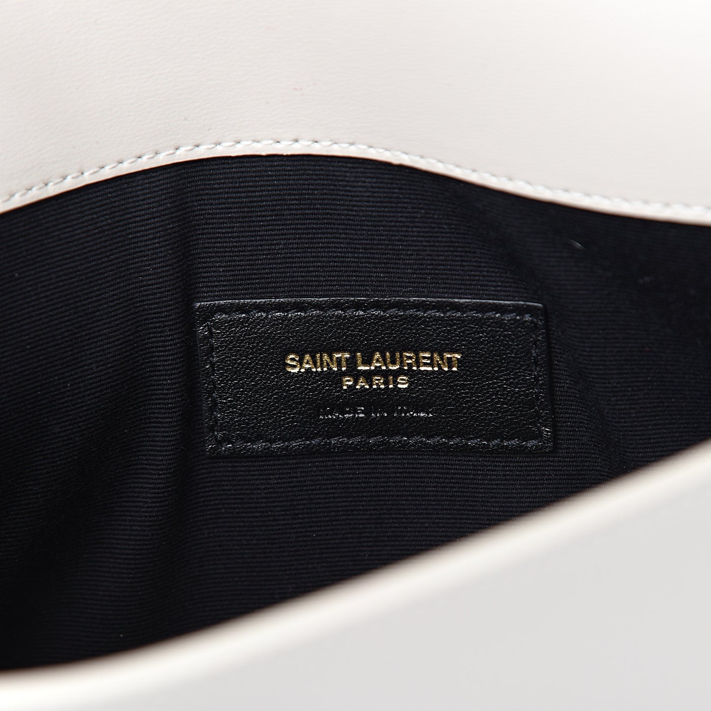 Smooth Shiny Calfskin Uptown Pouch Crema Soft
