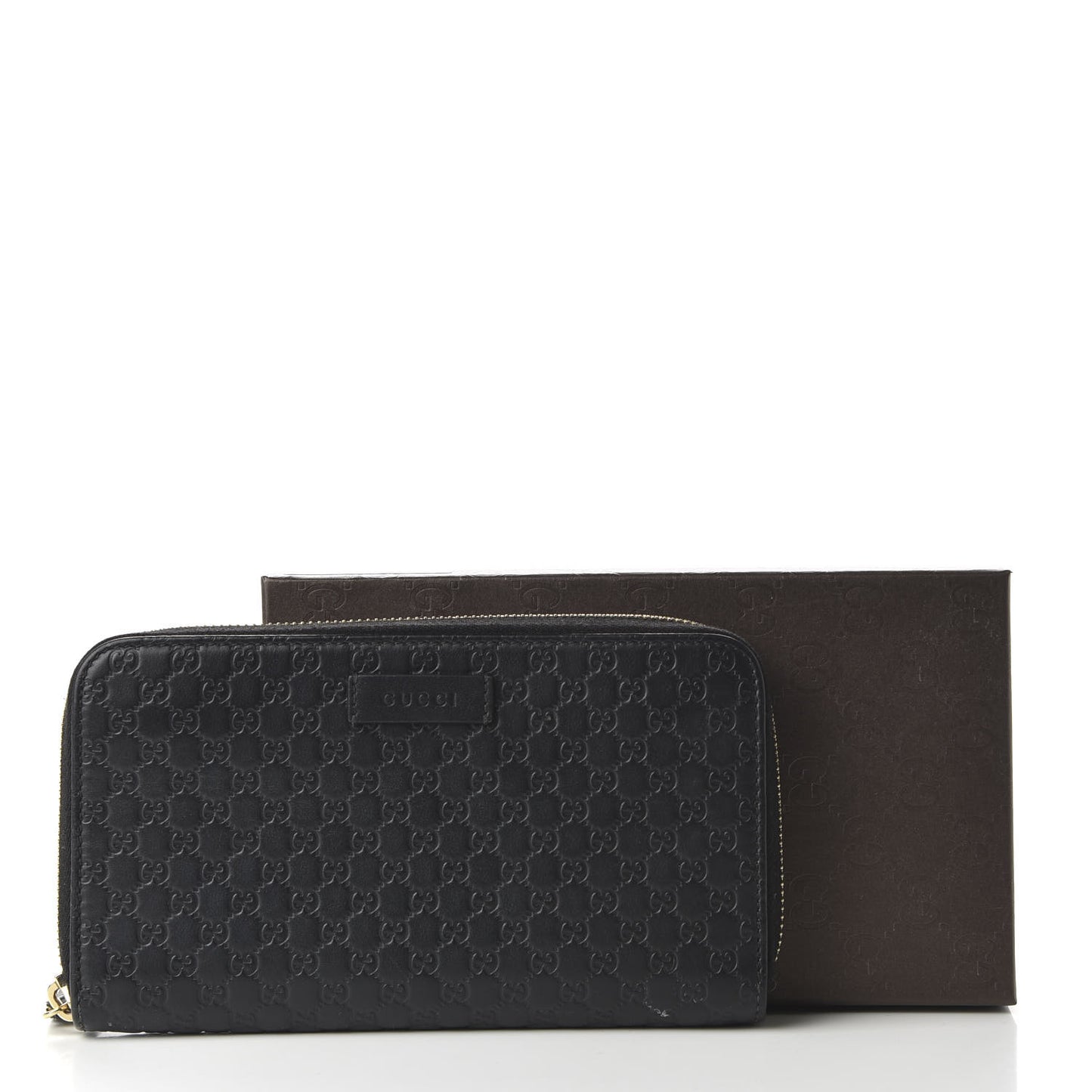 Microguccissima Zip Around Wallet Black