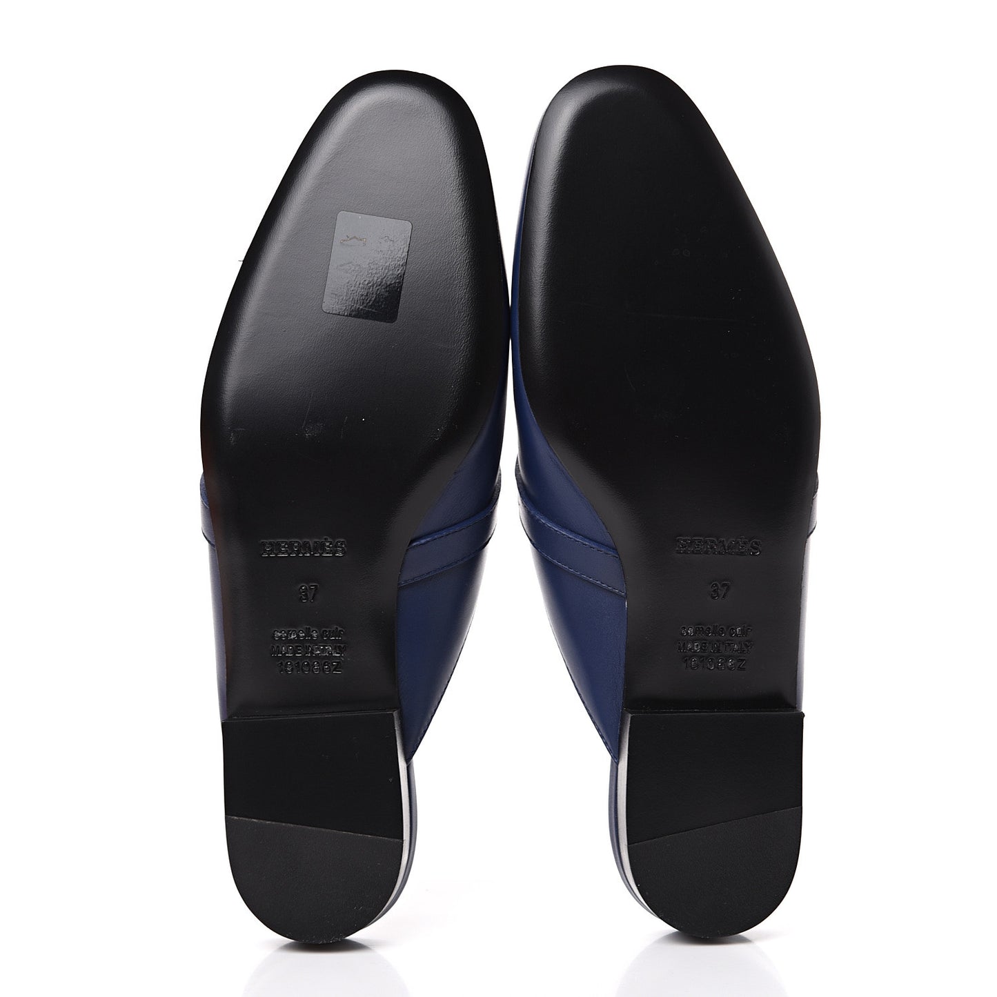 Calfskin Oz Mules 37 Bleu Maritime