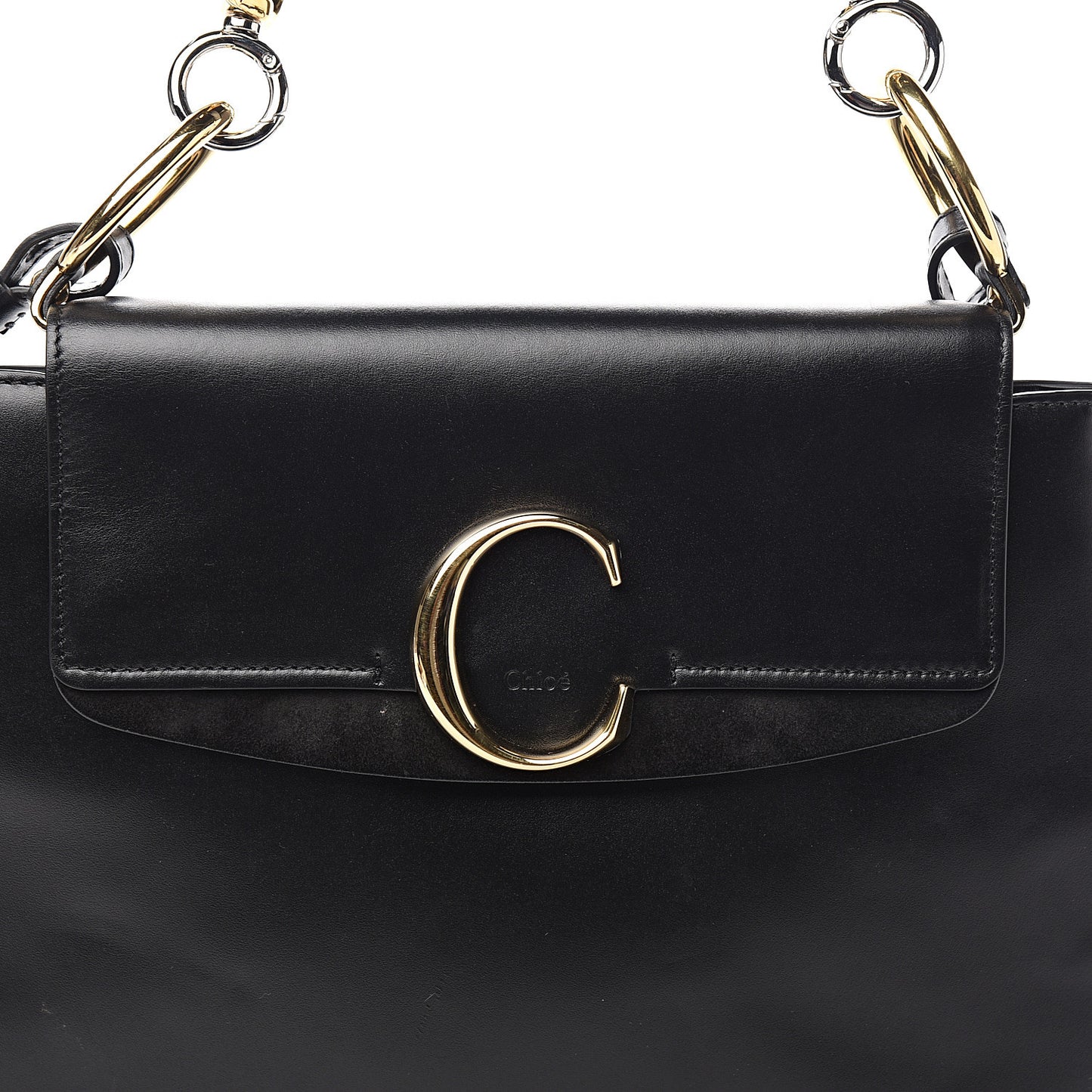 Calfskin Medium C Shoulder Bag Black