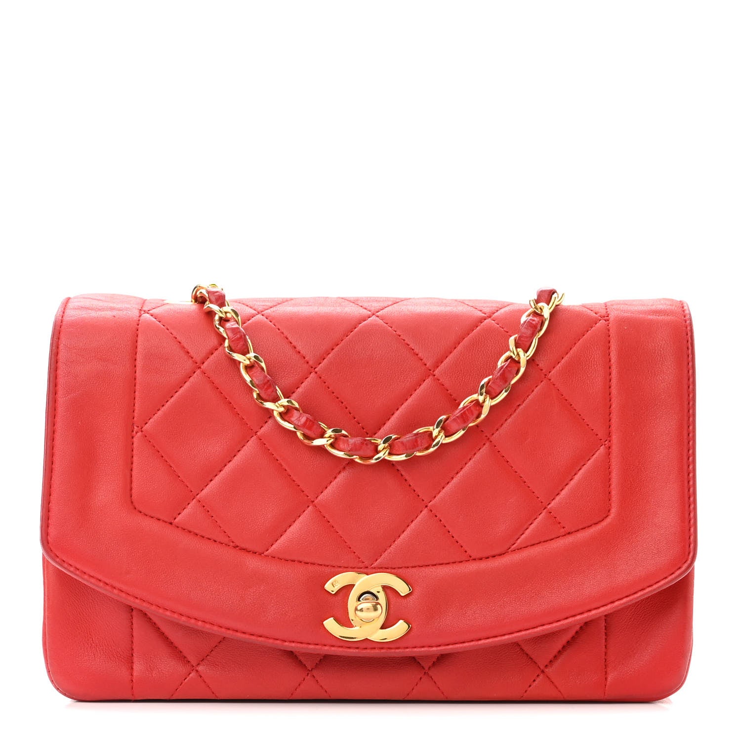 Chanel Lambskin Quilted Small Single Flap Red 1 of 12