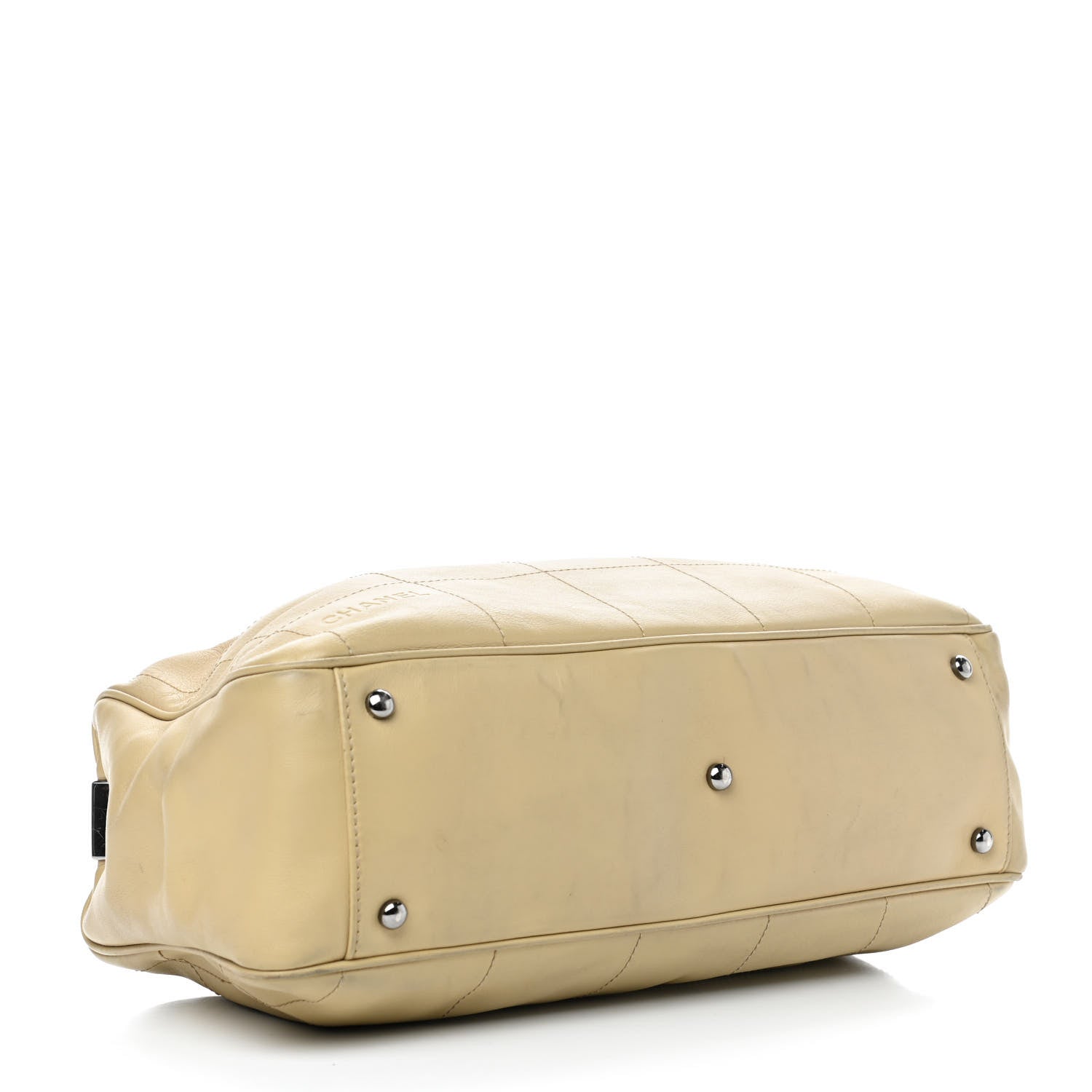 Chanel Calfskin Square Stitched Tote Beige 3 of 9