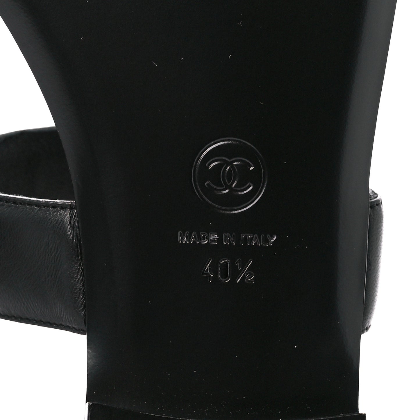 Lambskin Gripoix CC Thong Sandals 40.5 Black Gold