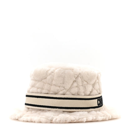 Christian Dior Shearling Cannage D-Bobby Bucket Hat 58 Ecru 4 of 8