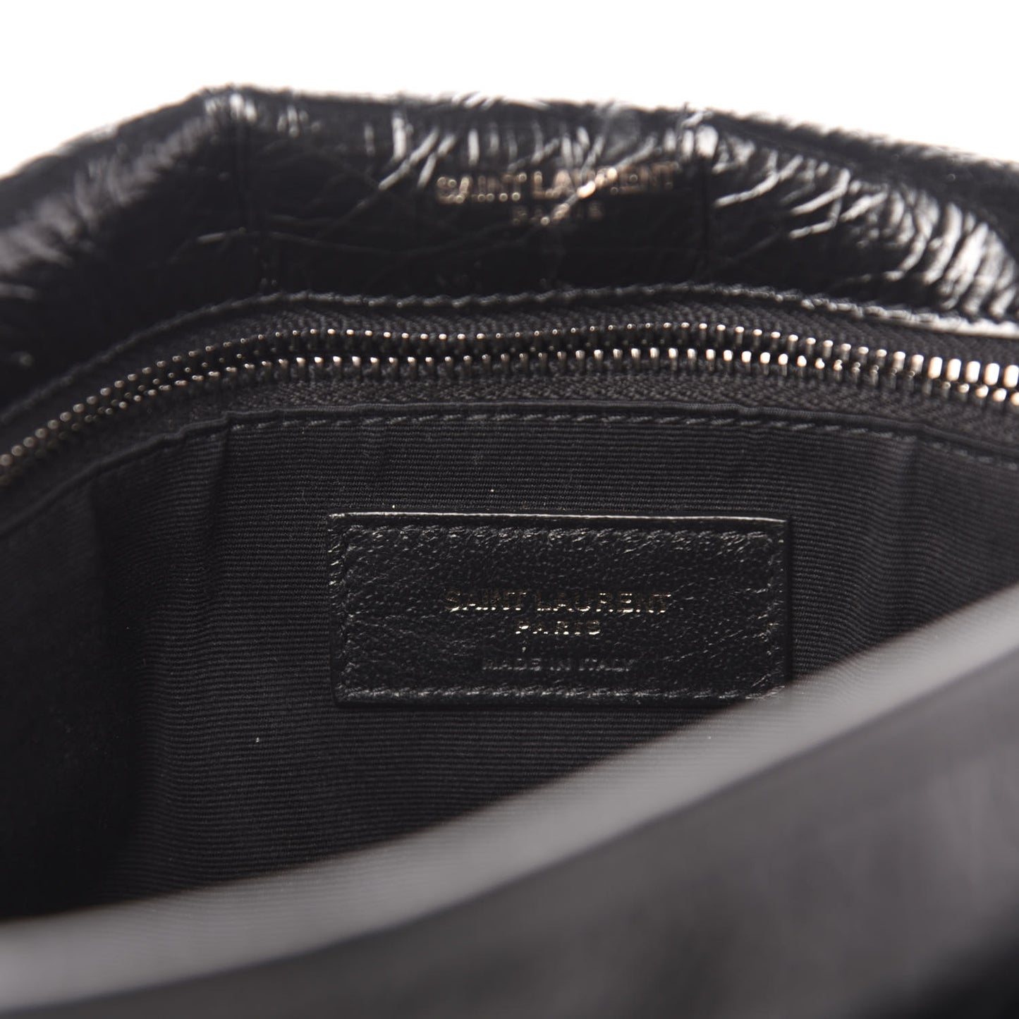 Crinkled Calfskin Matelasse Monogram Medium Niki Chain Satchel Black