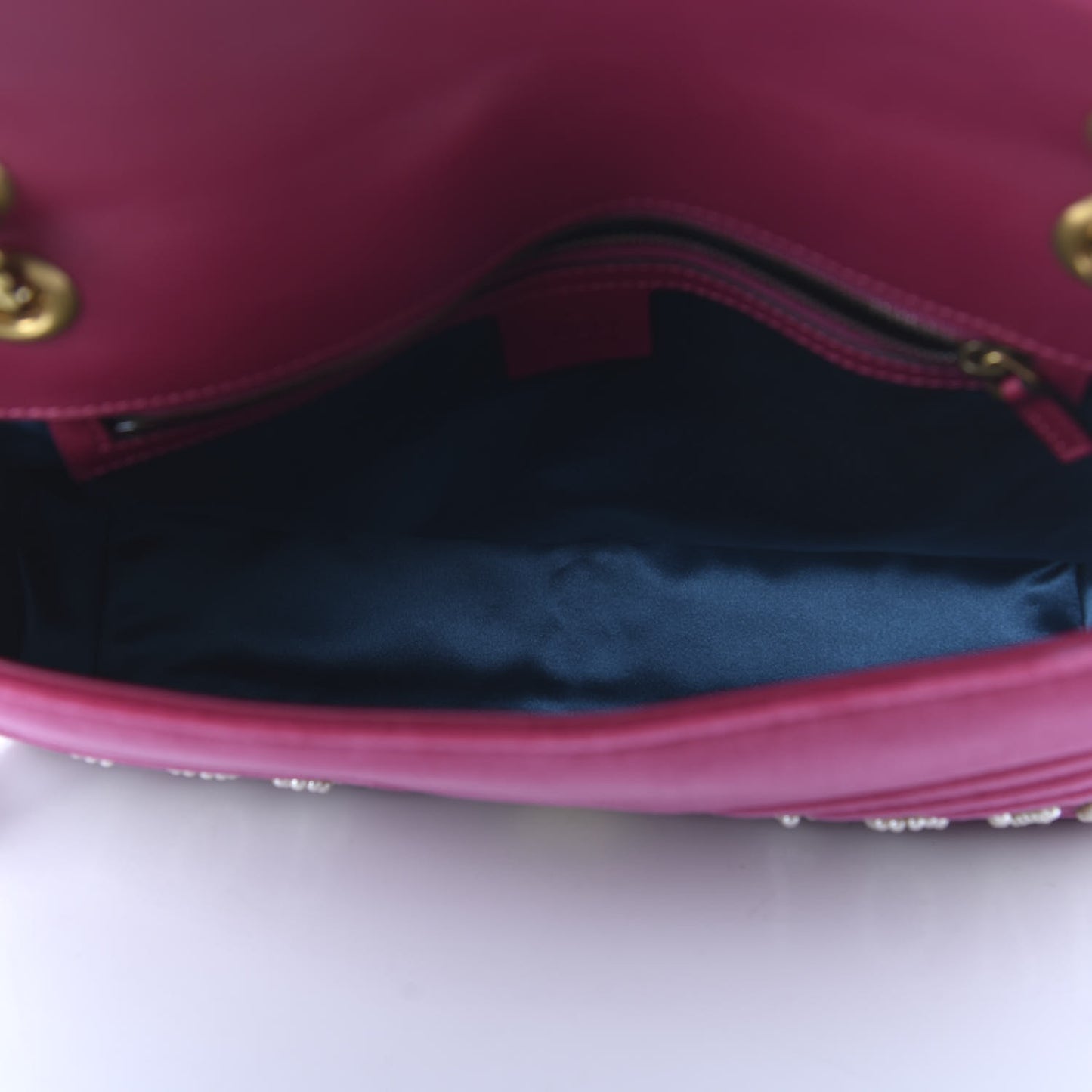 Velvet Matelasse Blind for Love Embroidered Medium GG Marmont Shoulder Bag Light Raspberry Rose Multicolor