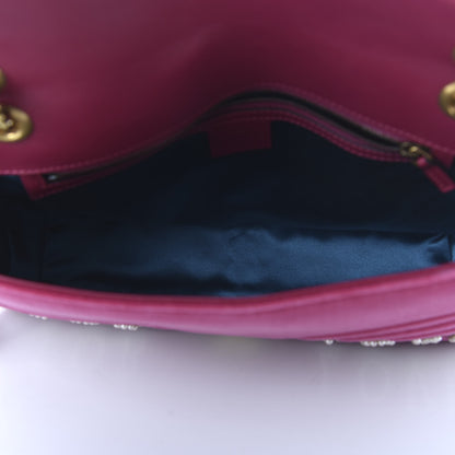 Gucci Velvet Matelasse Blind for Love Embroidered Medium GG Marmont Shoulder Bag Light Raspberry Rose Multicolor 5 of 10