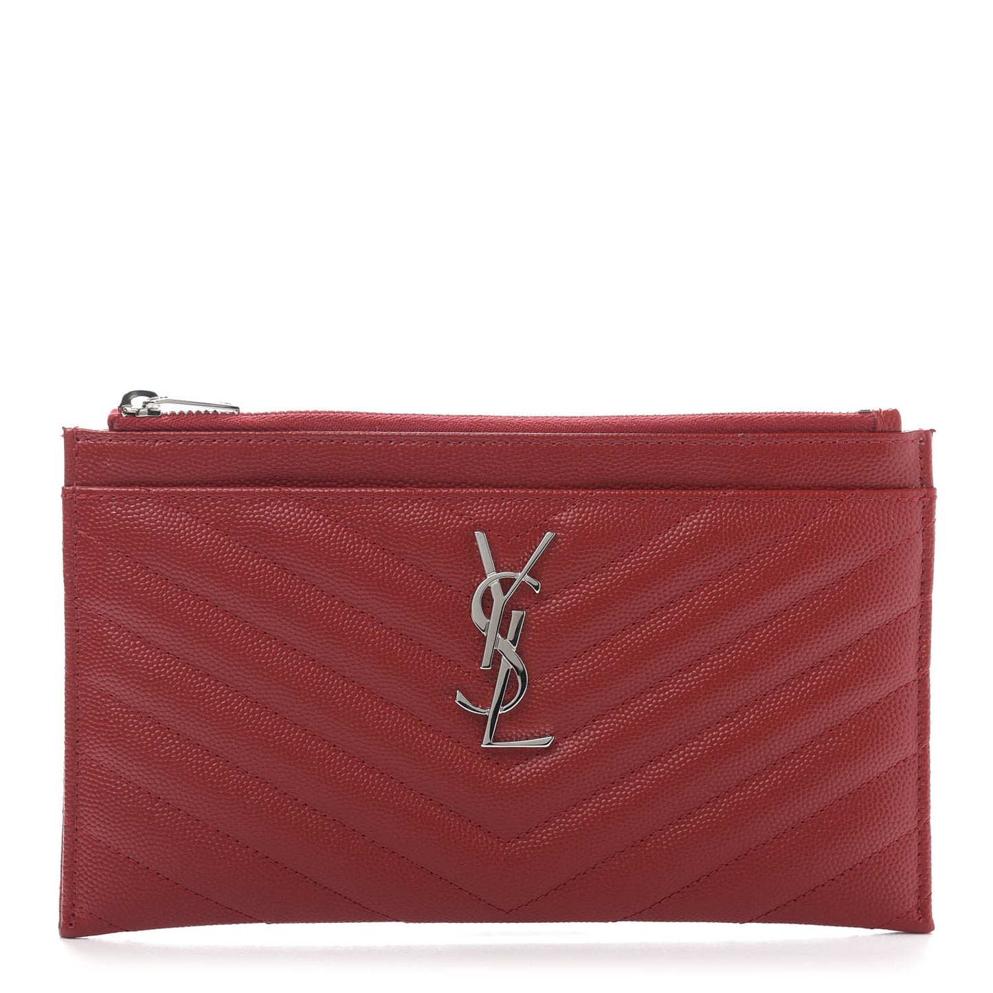 Grain De Poudre Chevron Monogram Bill Pouch Rouge Eros