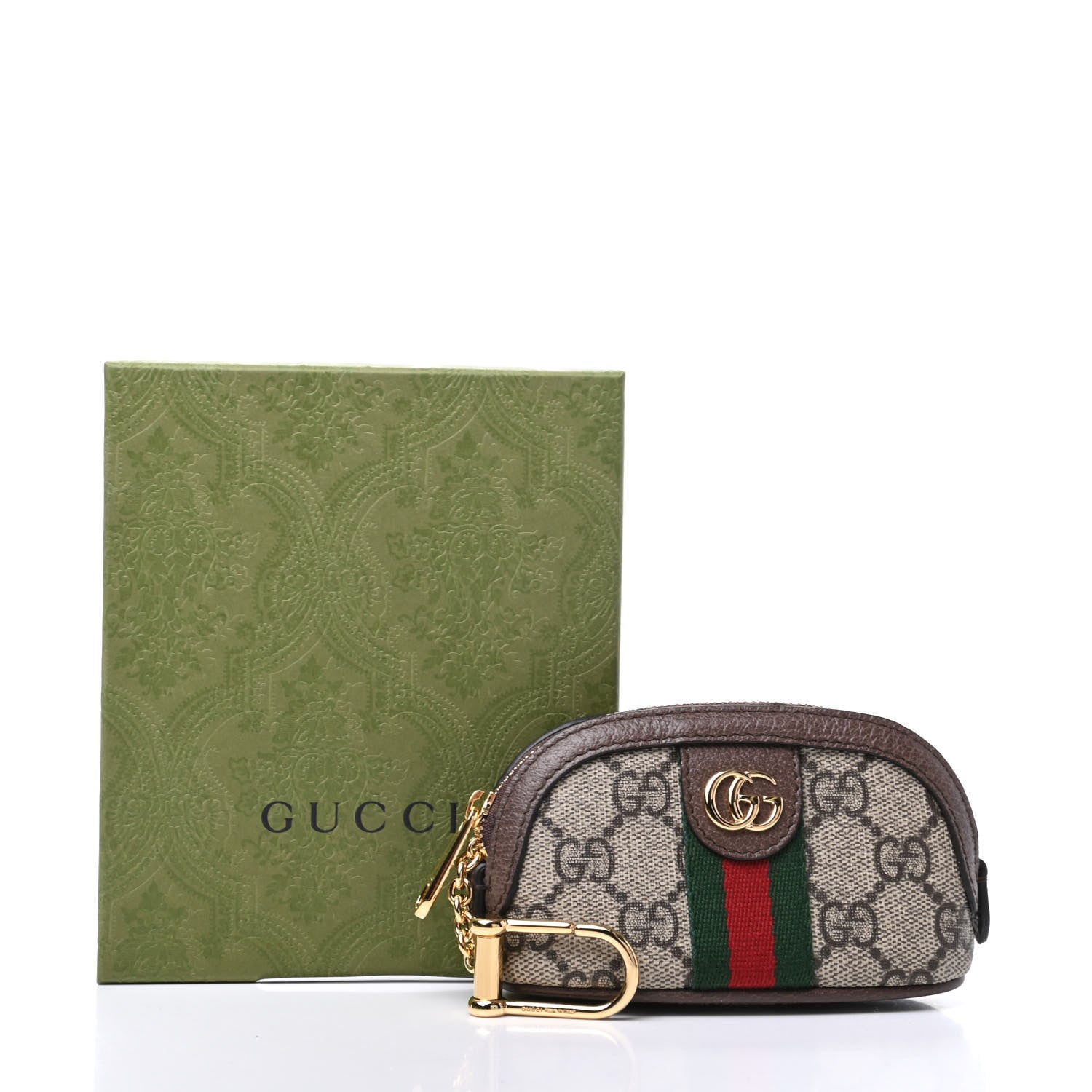 Gucci GG Supreme Monogram Web Ophidia Dome Key Pouch Beige New Acero 10 of 10