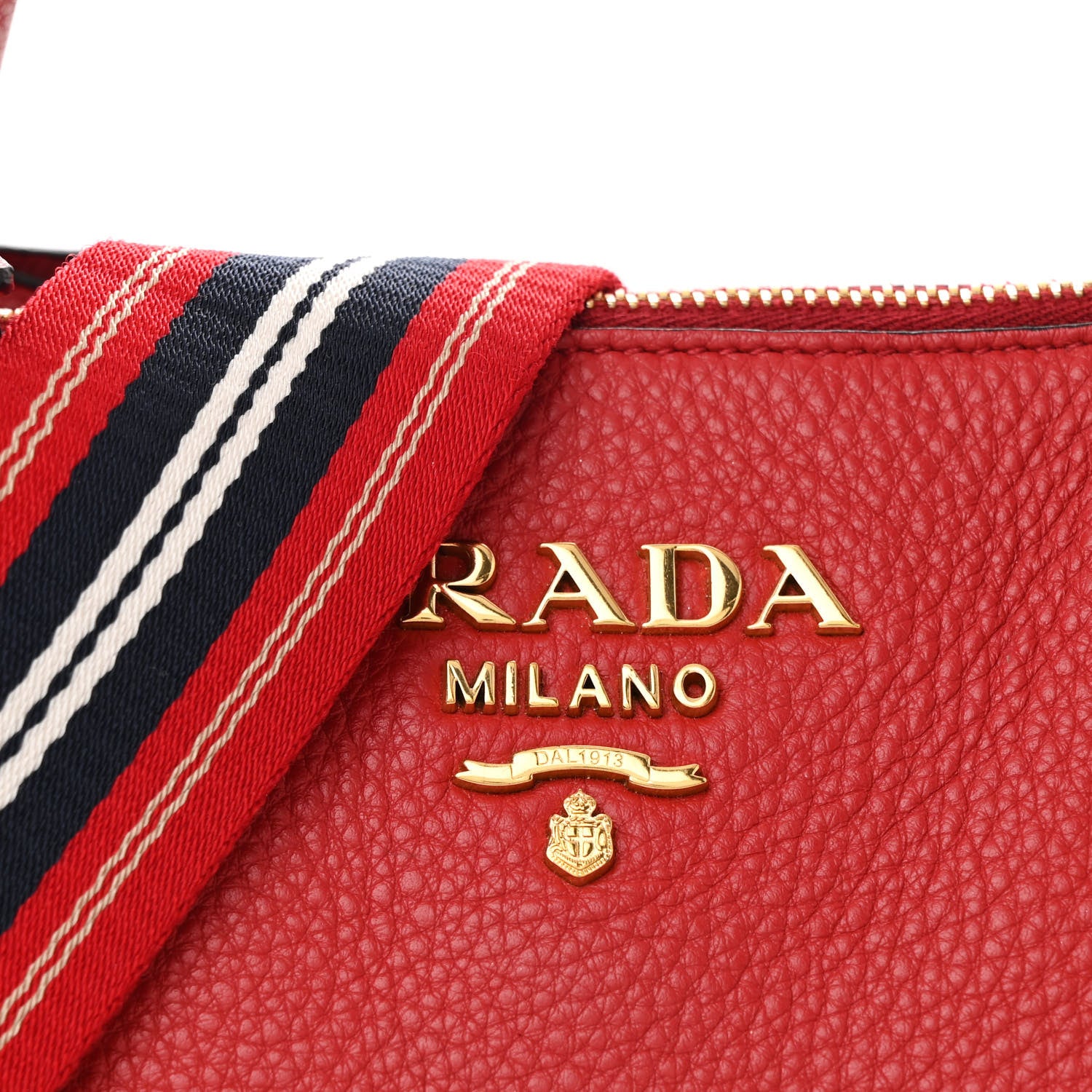 Prada Vitello Daino Zip Top Handle Tote Fuoco 7 of 10