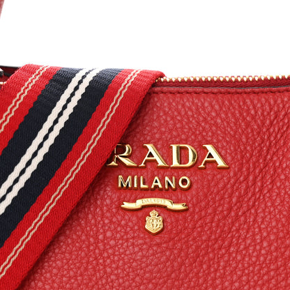 Prada Vitello Daino Zip Top Handle Tote Fuoco 7 of 10