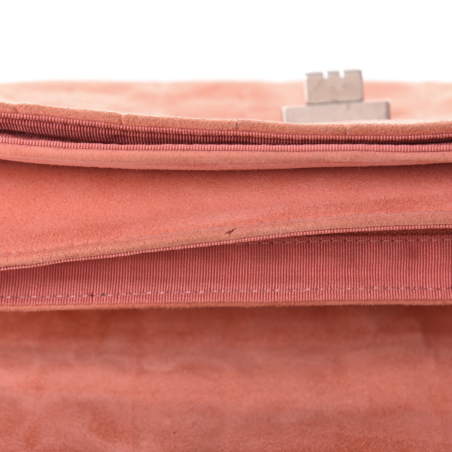 Suede Chocolate Bar Mademoiselle Flap Pink