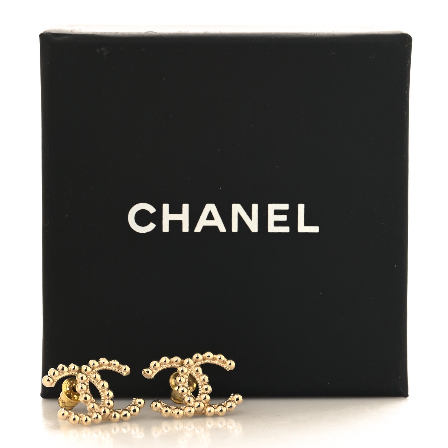 Chanel Metal Bead CC Earrings Gold 5 of 5