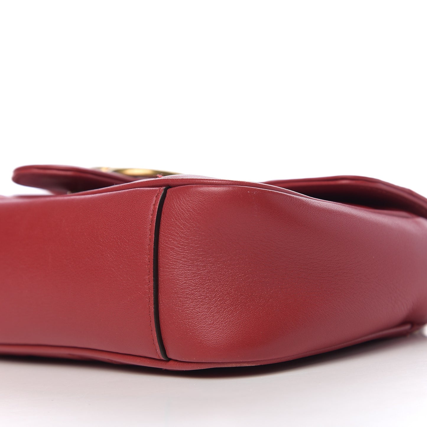 Calfskin Matelasse Mini GG Marmont Shoulder Bag Hibiscus Red
