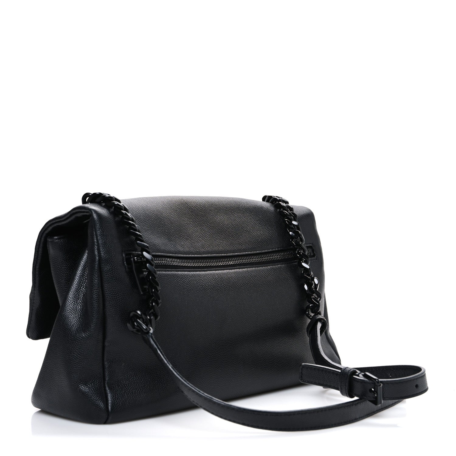 Saint Laurent Grain De Poudre Medium West Hollywood Monogram Fold-Over Bag Black 3 of 11