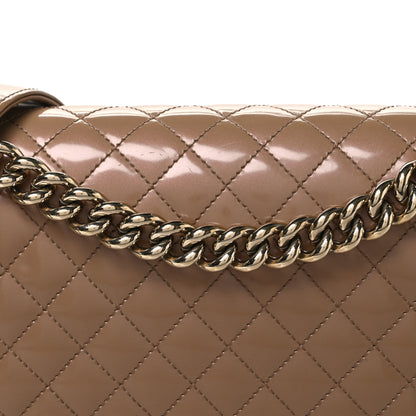 Chanel Iridescent Glazed Calfskin Quilted New Medium Boy Flap Dark Beige 8 of 11