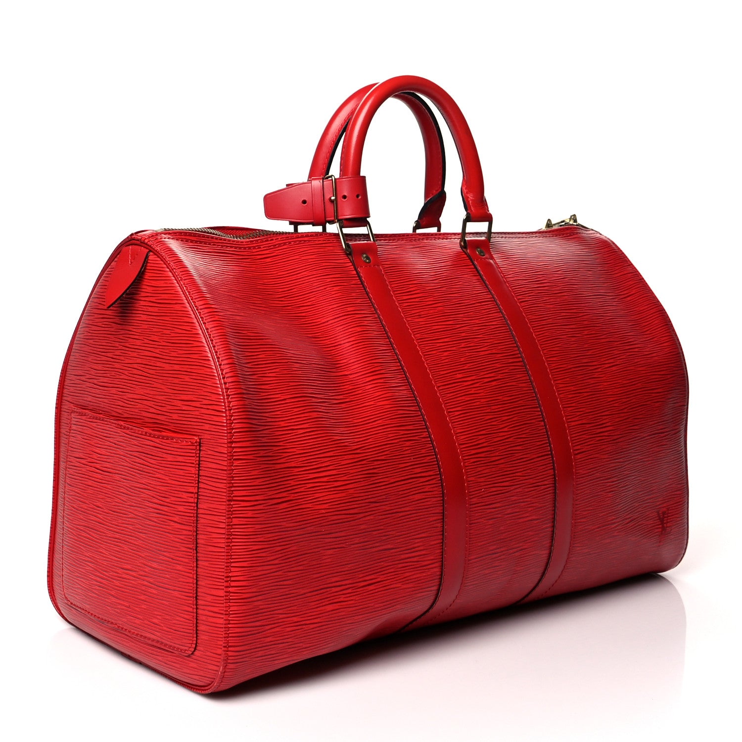Louis Vuitton Epi Keepall 45 Castillan Red 3 of 17