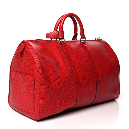 Louis Vuitton Epi Keepall 45 Castillan Red 3 of 17