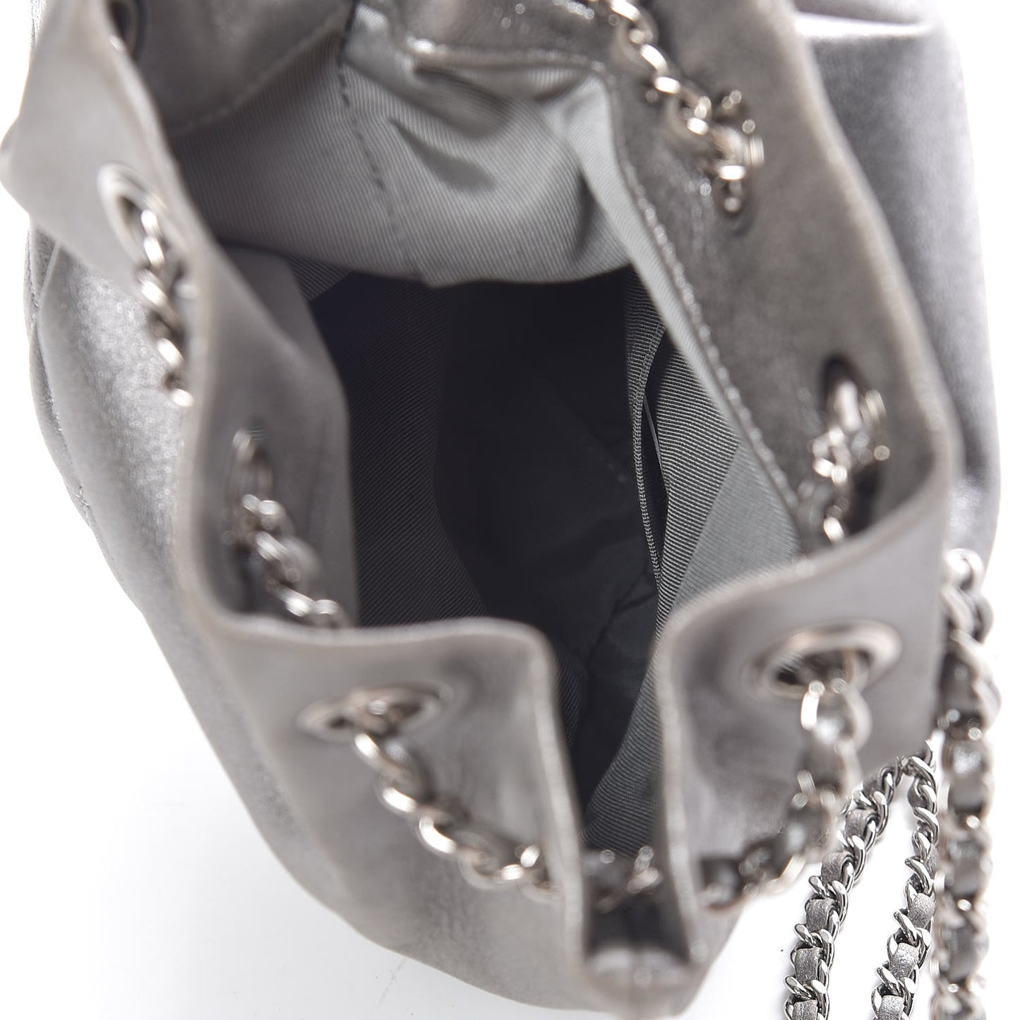 Metallic Lambskin Quilted Small In Seoul Backpack Silver