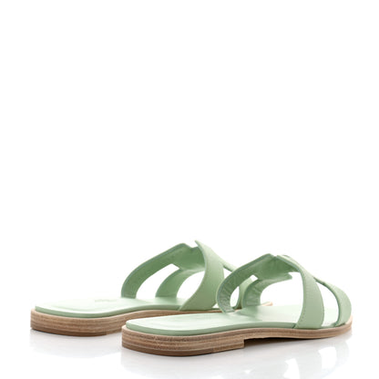 Hermes Epsom Oran Sandals 38.5 Vert Jade 4 of 8