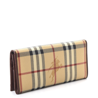 Burberry Haymarket Check Continental Wallet Brown 3 of 13