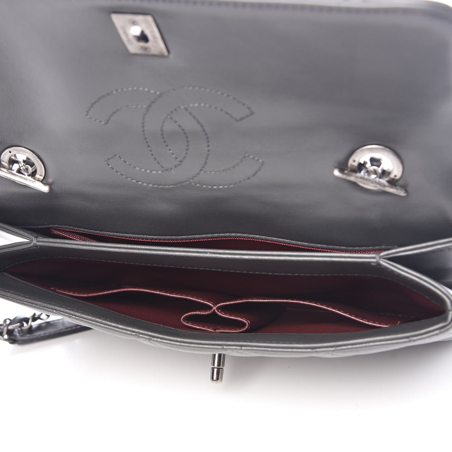 Lambskin Quilted Medium Trendy CC Flap Grey