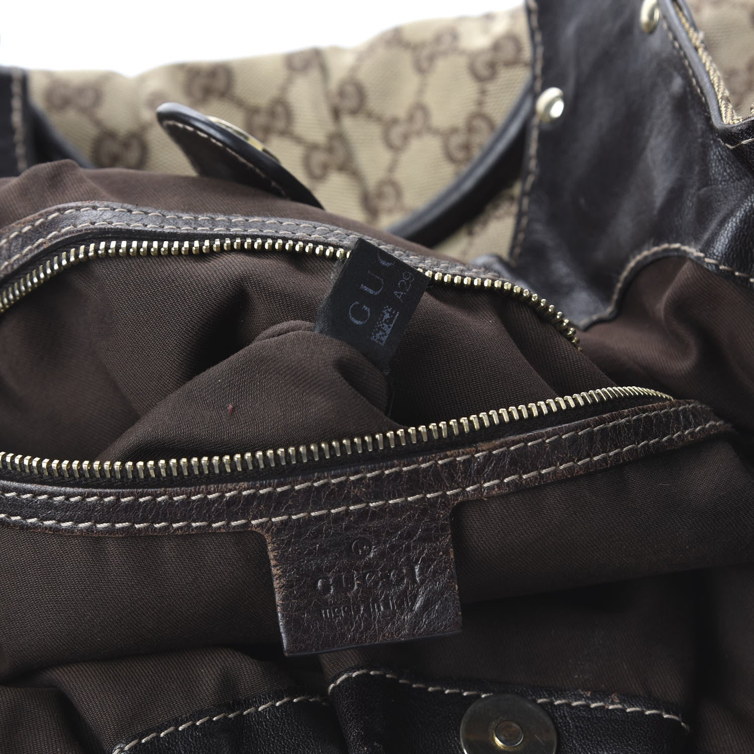 Gucci Monogram Studded Pelham Tote Dark Brown 6 of 10