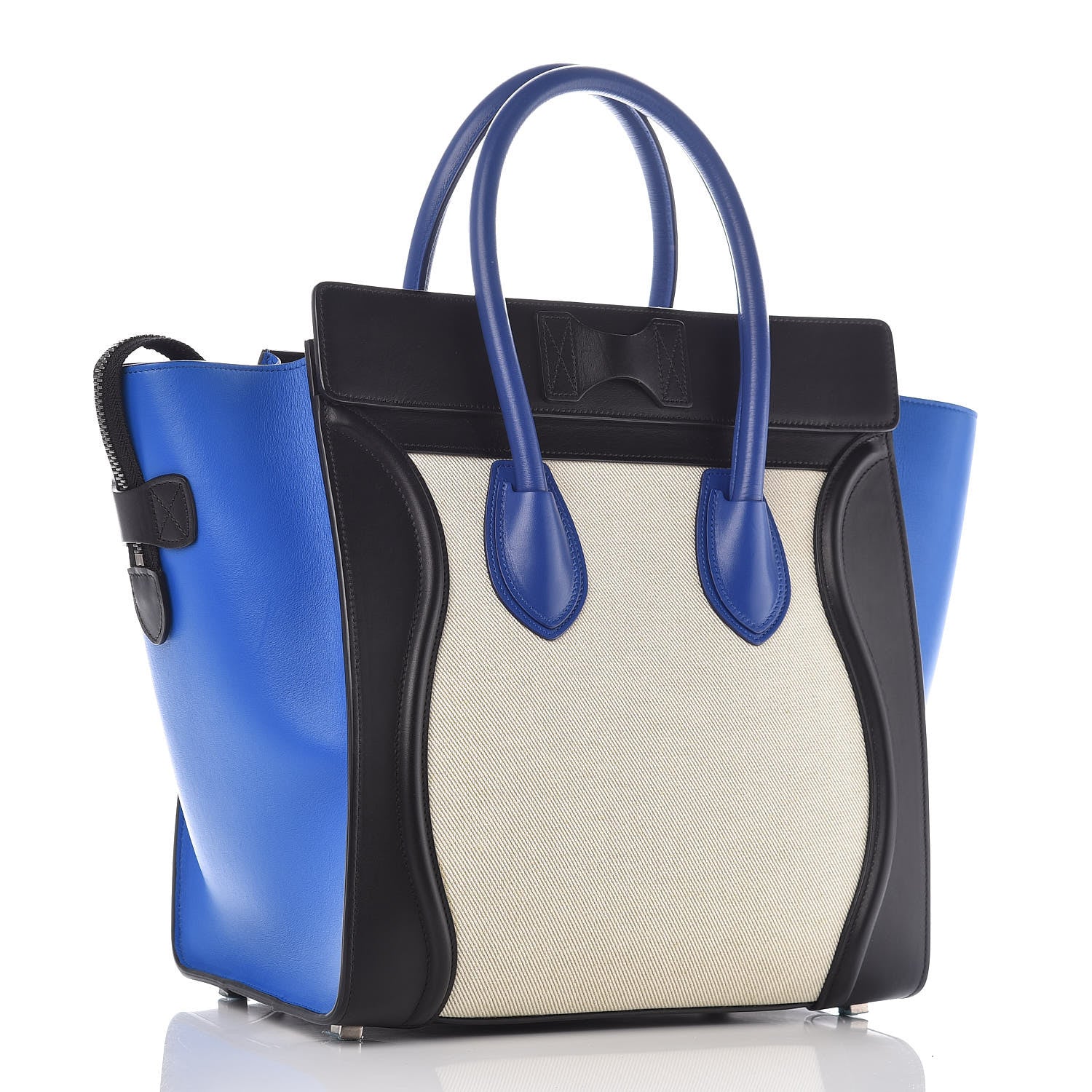 Celine Canvas Smooth Calfskin Mini Tri-Color Luggage Indigo 3 of 13