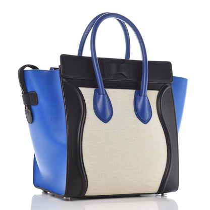 Celine Canvas Smooth Calfskin Mini Tri-Color Luggage Indigo 3 of 13