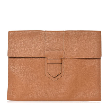 Delvaux Taurillon Crispe Presse A4 Pouch Vegetal 1 of 8