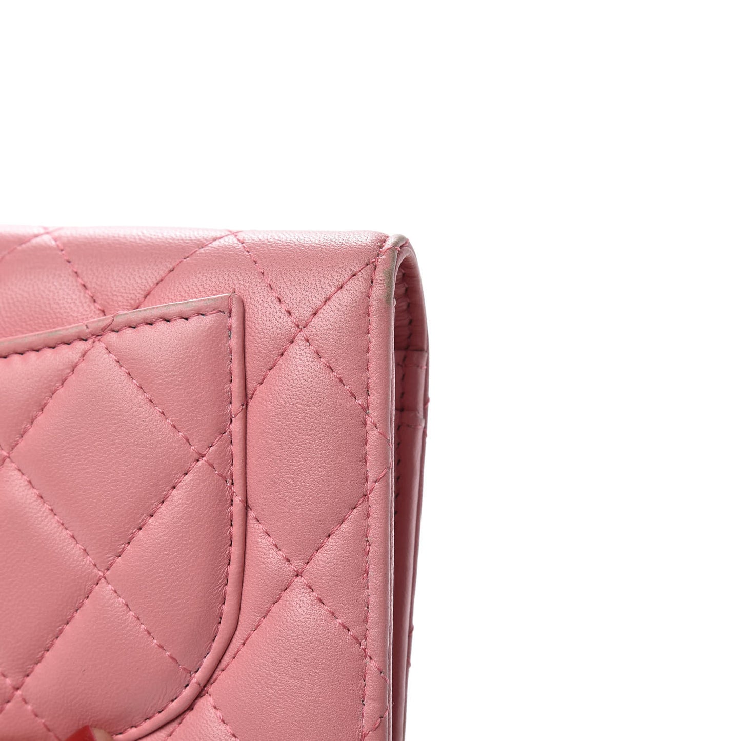 Lambskin Quilted Yen Wallet Pink